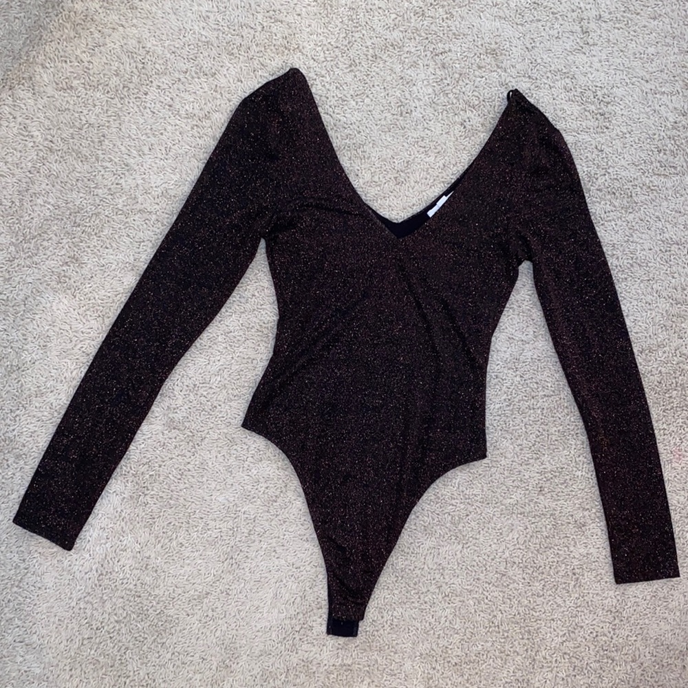 NWT gold metallic body suit size small